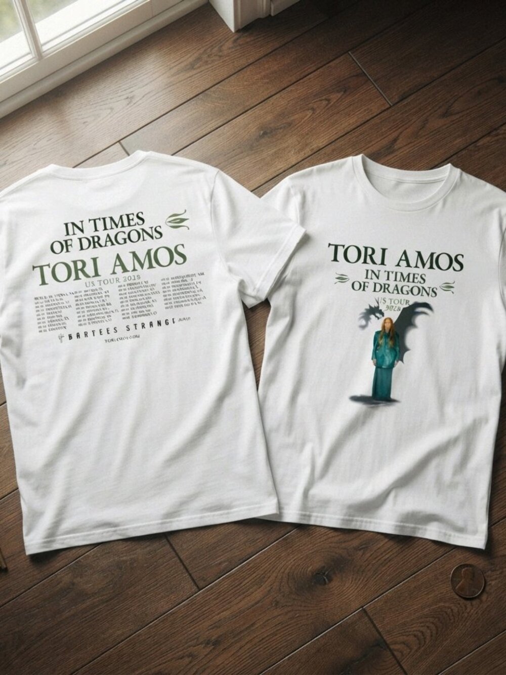Tori Amos In Time Of Dragons Tour US 2028 Vintage White T-Shirt